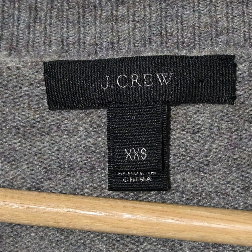 J. Crew V-Neck Tunic Sweater Womens Merino Alpaca Blend XXS Gray - Picture 3 of 8